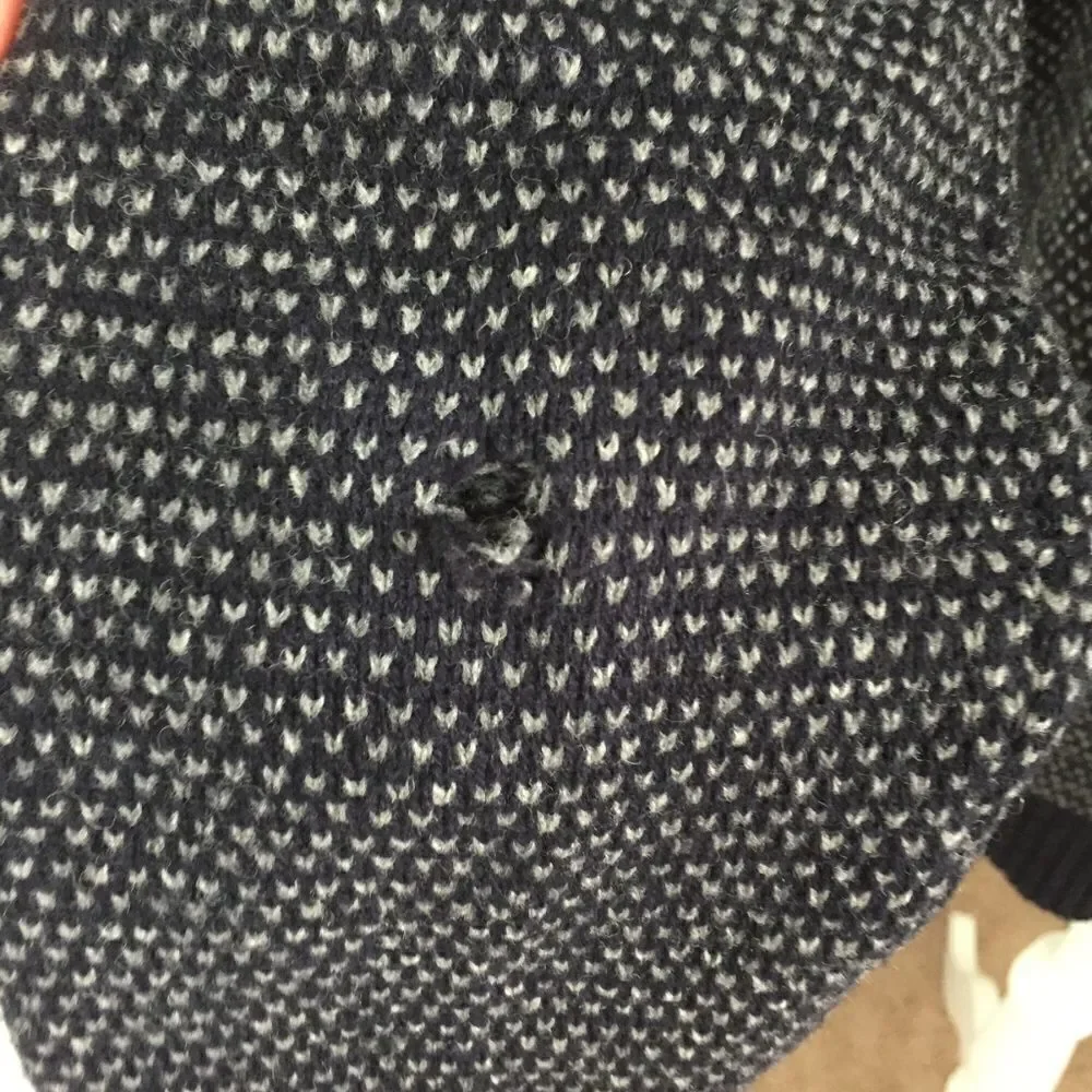 J. Crew Navy Hearts Crewneck Knit Sweater